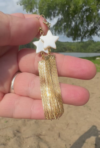 Shimmering Star Dangle Earrings