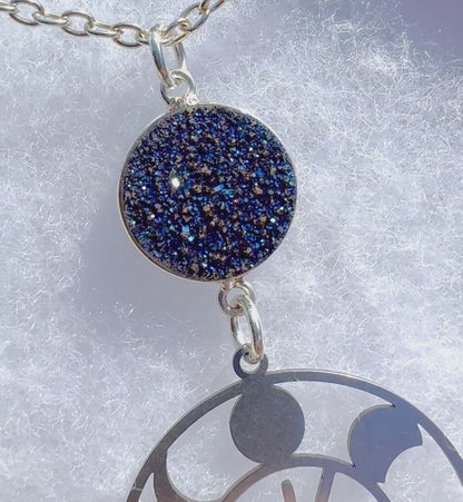 Solar Eclipse Phases Round Pendant Necklace