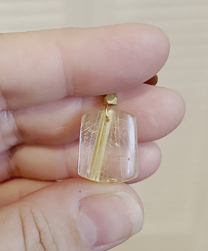 Golden Blossom with Rutilated Quartz Necklace