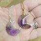 Cresent Moon Gemstone Pendant Necklace -  Dream Amethyst
