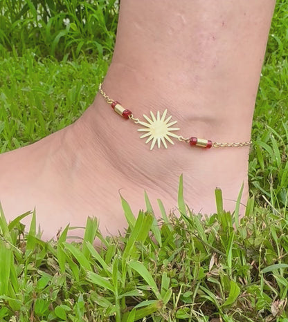 Fire Sun Carnelian Anklet