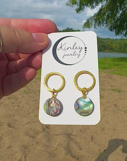 Brushed by the Sea Abalone Earrings