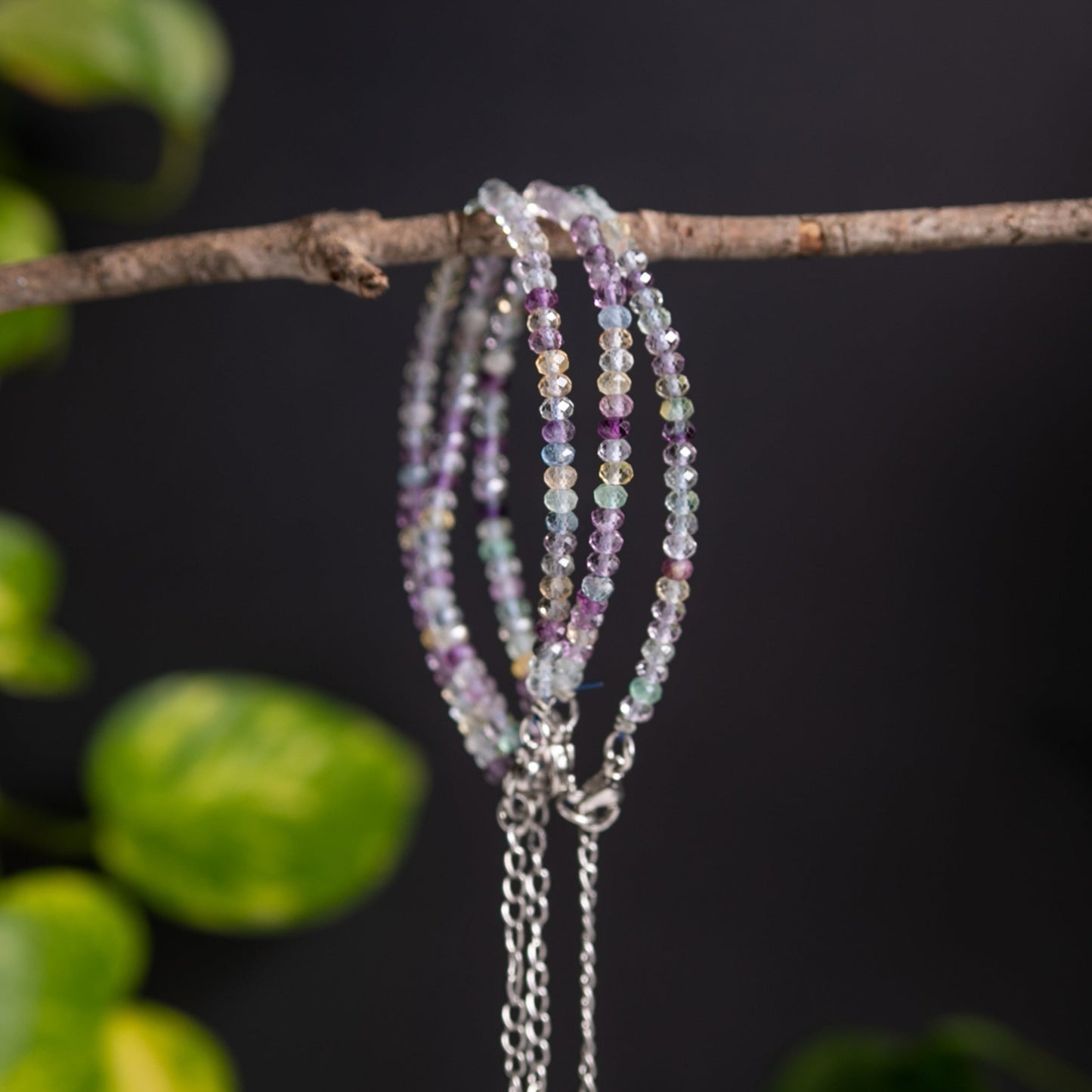 Microfaceted Rainbow Fluorite Bracelet