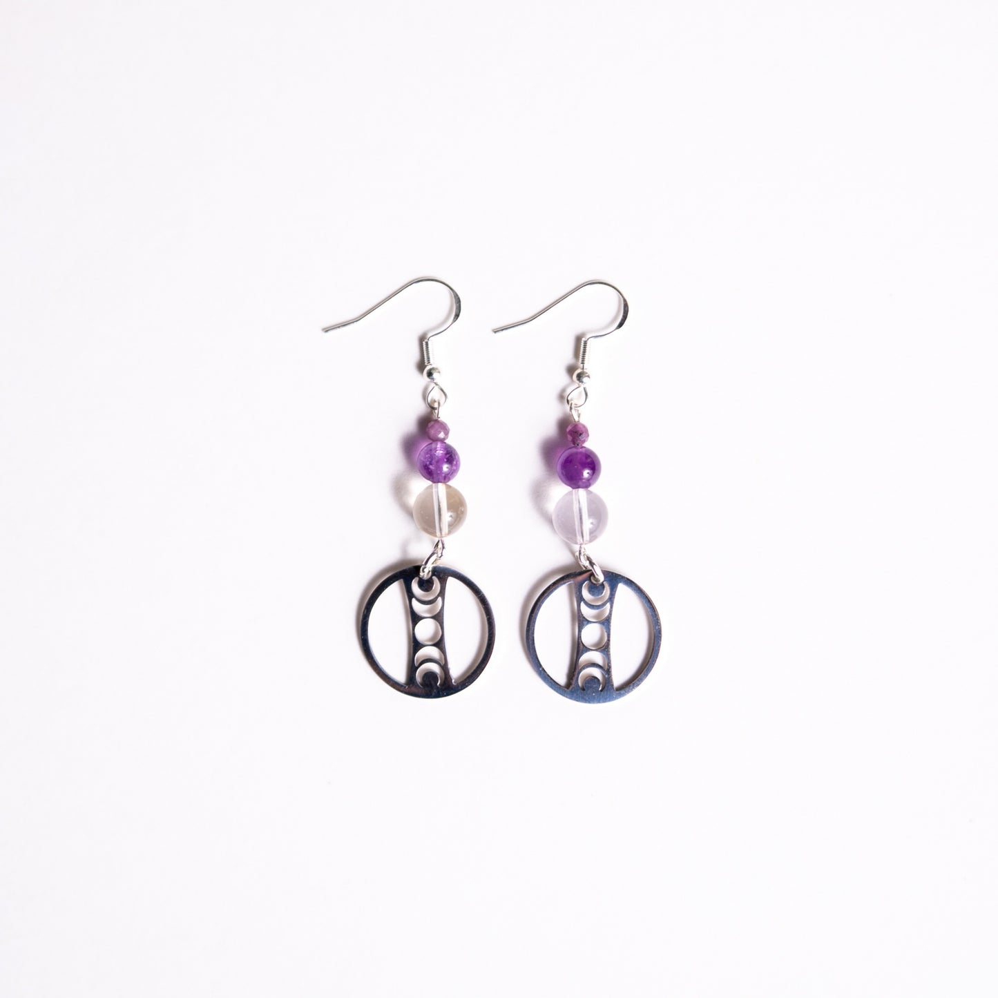 Amethyst Crystal Eclipse Earrings