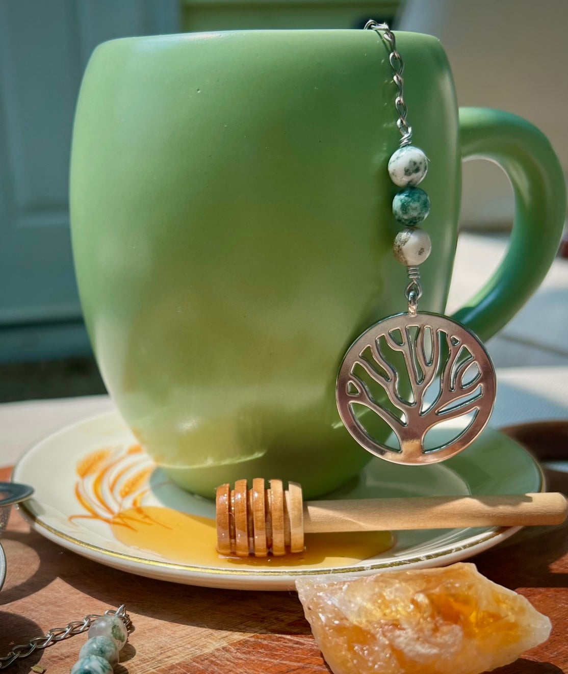 Tree of Life Charmed Tea Infuser with Tree Agate