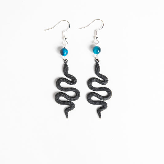 Good Omen Black Snake Earrings