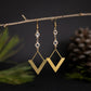 Gold Point Earrings with Rhinestones