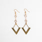 Gold Point Earrings with Rhinestones