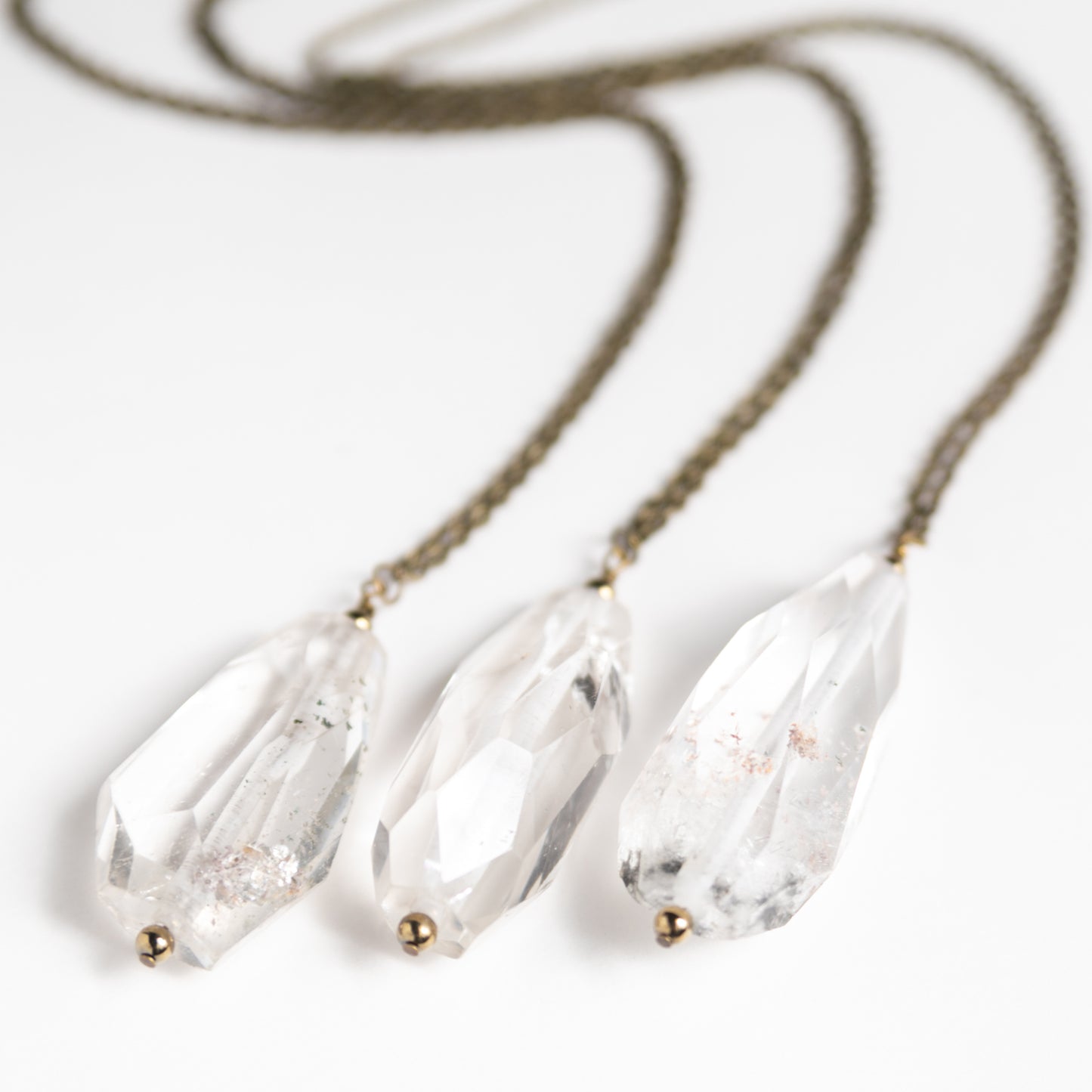Clear Quartz Specimen Pendant Long Necklace