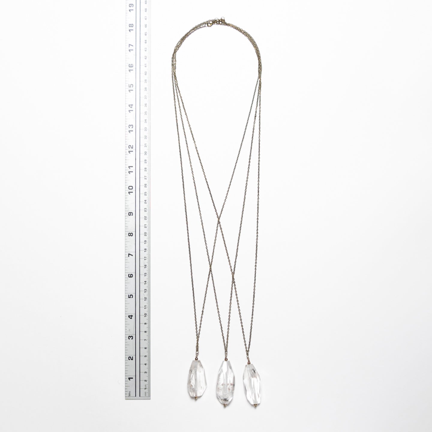 Clear Quartz Specimen Pendant Long Necklace