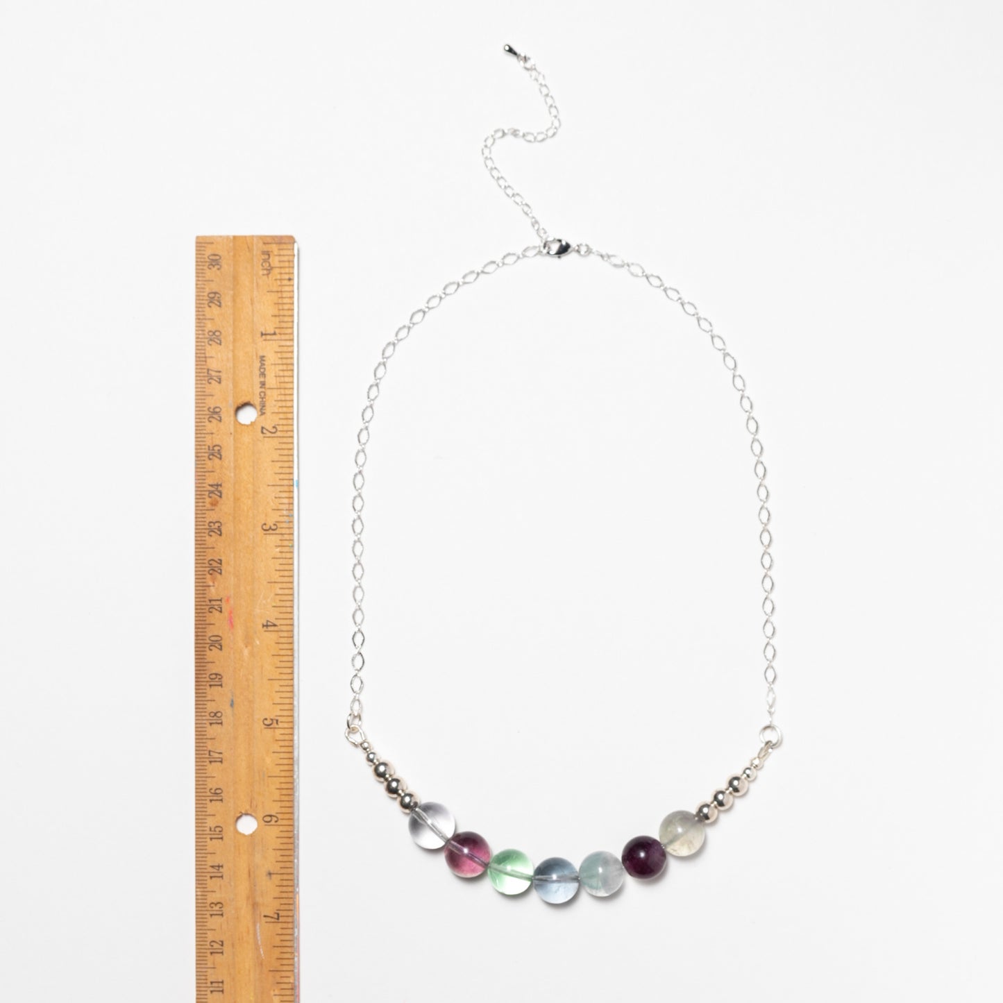 Rainbow Fluorite Bead Necklace