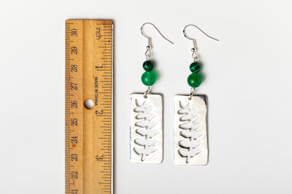 Silver Fern Window Earrings