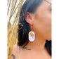Orange Sun Ovals with Amethyst Earrings