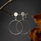 Hammered Silver Dot Posts with Big Rings
