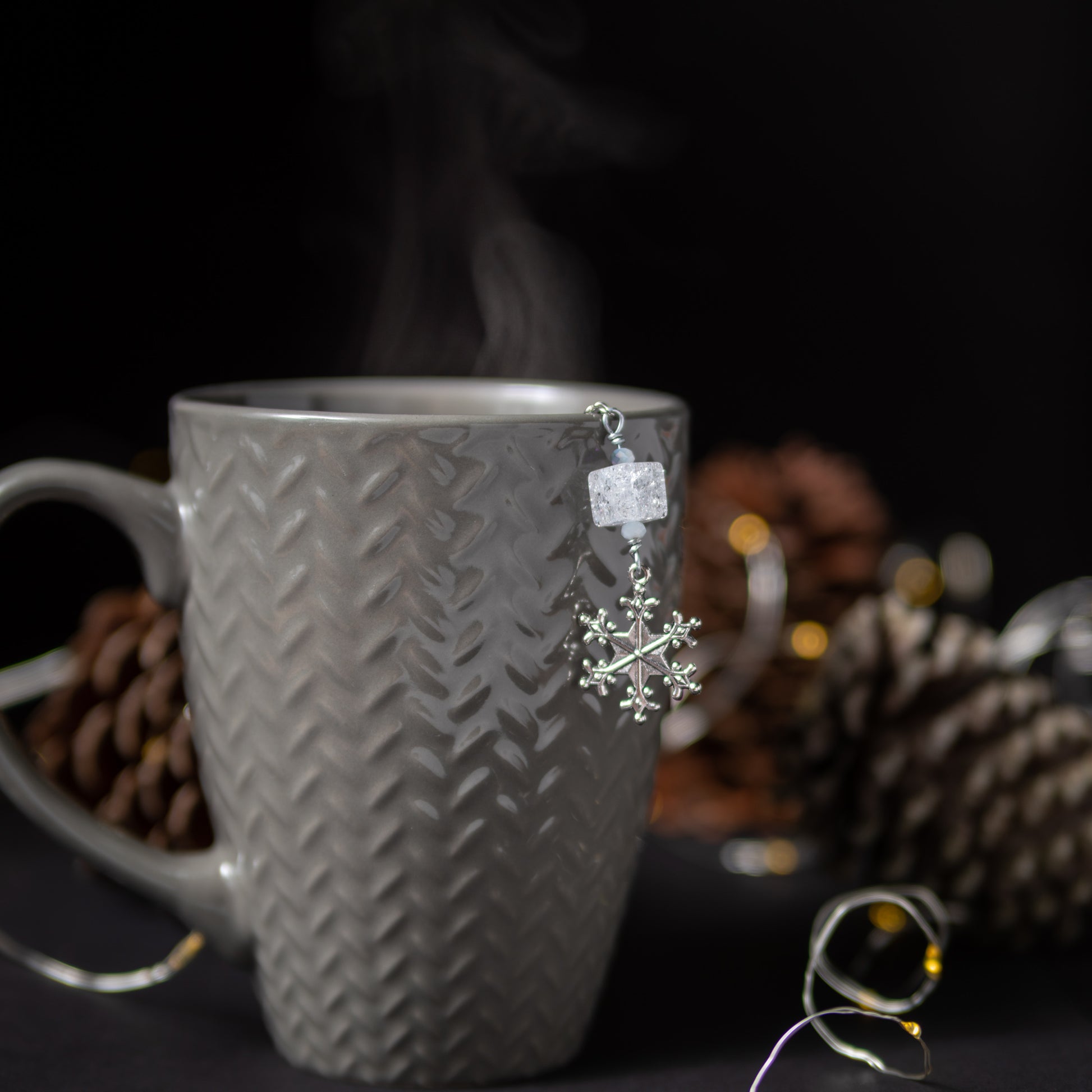 Amethyst Crystals Charmed Tea Infuser – Genuine Amethyst Cluster Loose Tea Strainer by Kinley Jewelry
