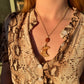 Fossil Coral Crescent Moon Necklace
