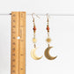 Sun & Moon Boho Dangle Earrings