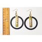 Black Ring Moon Phase Earrings
