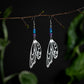 Silver Butterfly Wing Earrings with Spring Colors Gemstones