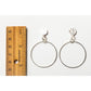Hammered Silver Dot Posts with Big Rings