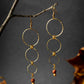 Notched Golden Rings Long Dangles