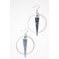 Hammered Silver Dagger Hoop Earrings