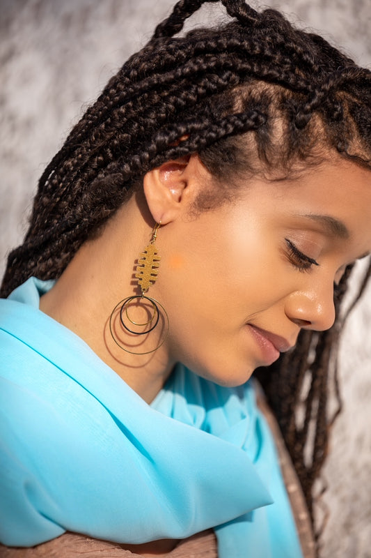 Aztec Inspired Triple Ring Dangles