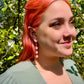 Pink Tulip Rain Chain Earrings
