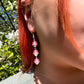Pink Tulip Rain Chain Earrings