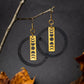 Black Ring Moon Phase Earrings