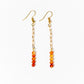 Fire Carnelian Bead Dangle Earrings