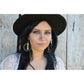 Black Ring Moon Phase Earrings
