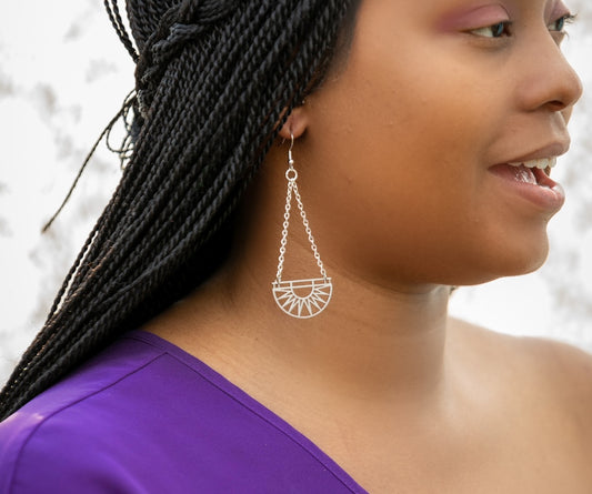 Silver Sun Drop Earrings
