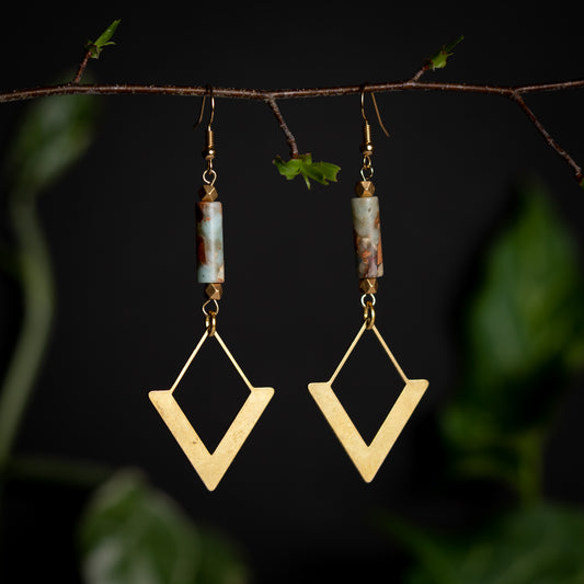 Earth Girl Pointed Dangle Earrings