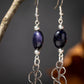 Silver Bubbles Dangle Earrings with Sparkly Blue Goldstone