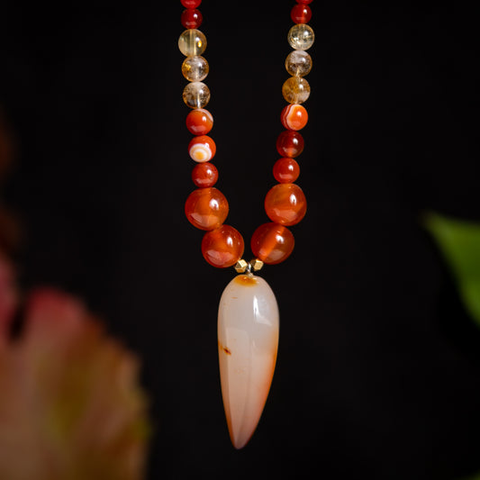 Carnelian Point Statement Necklace