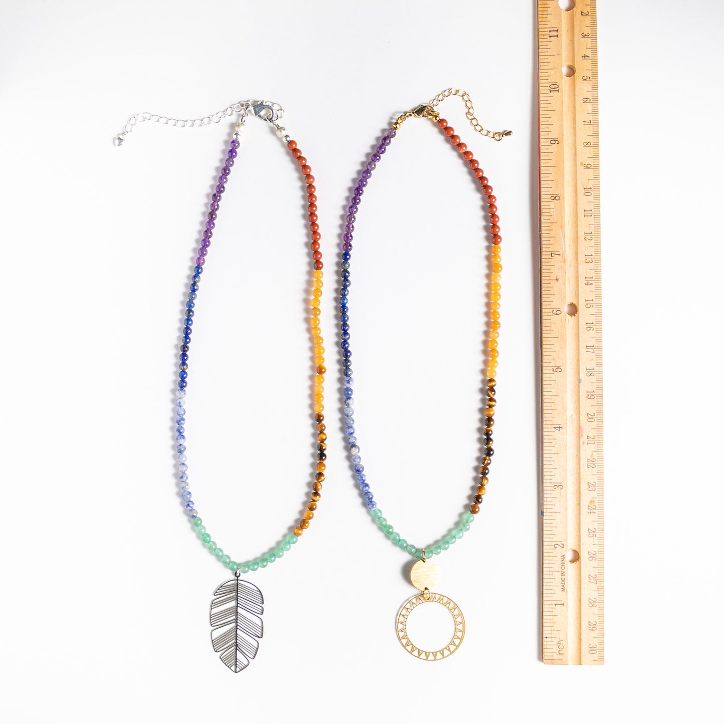 Chakra Beads Necklace with Nature Pendant