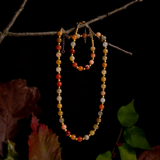 Yellow Aventurine Necklace and Bracelet Gift Set