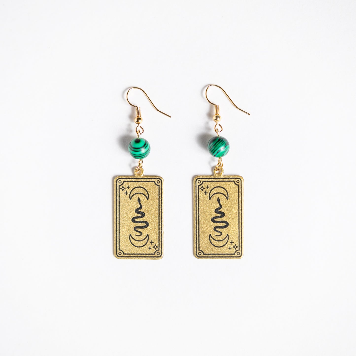 Serpent Moon Tarot Card Earrings