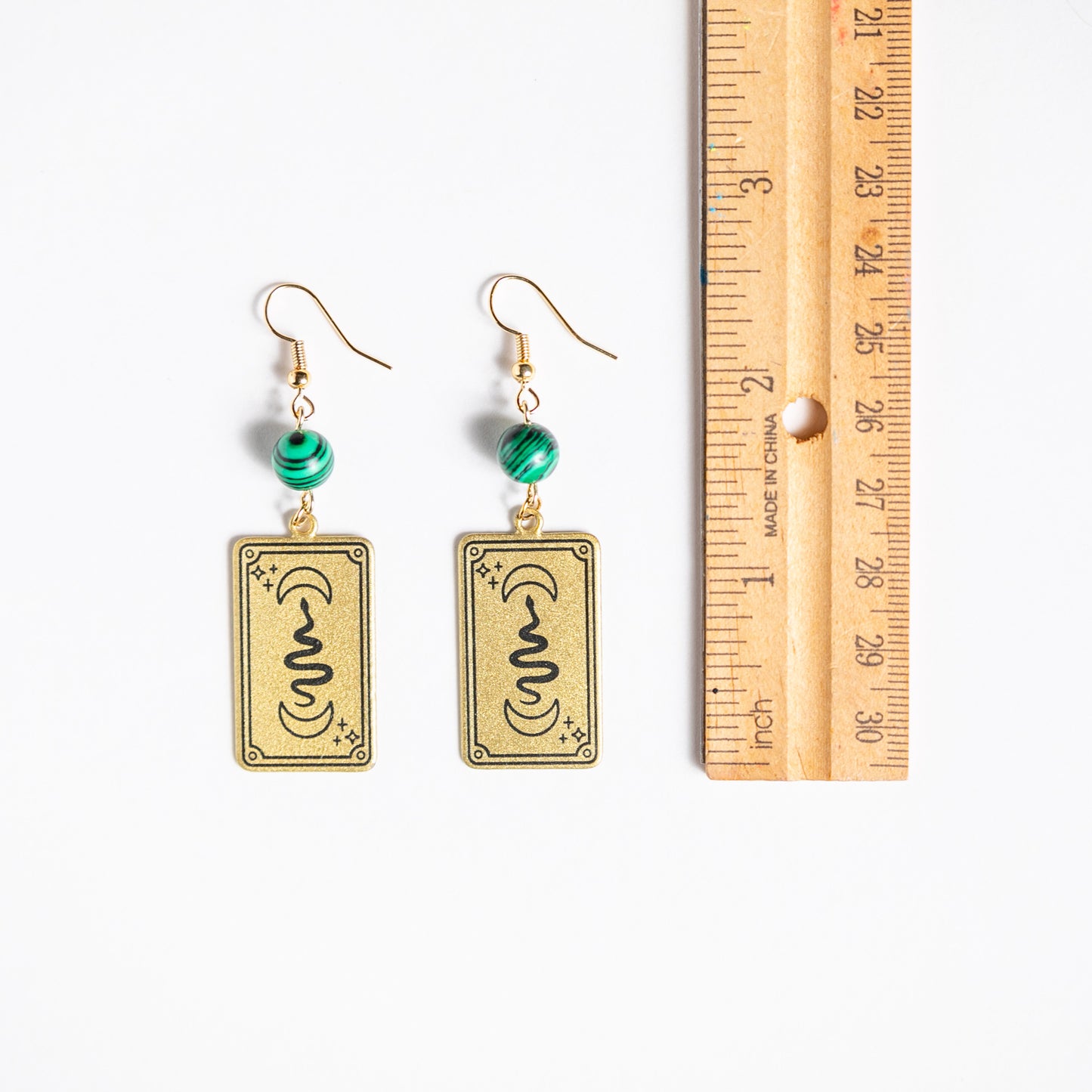 Serpent Moon Tarot Card Earrings