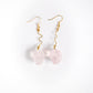 Rose Quartz Skull Earrings