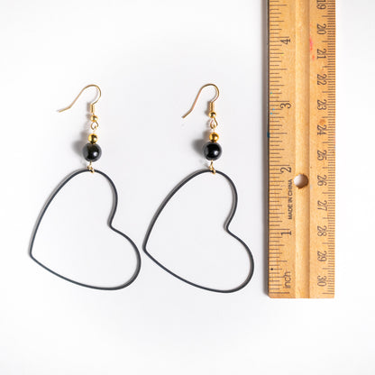 Black Heart Silhouette Earrings