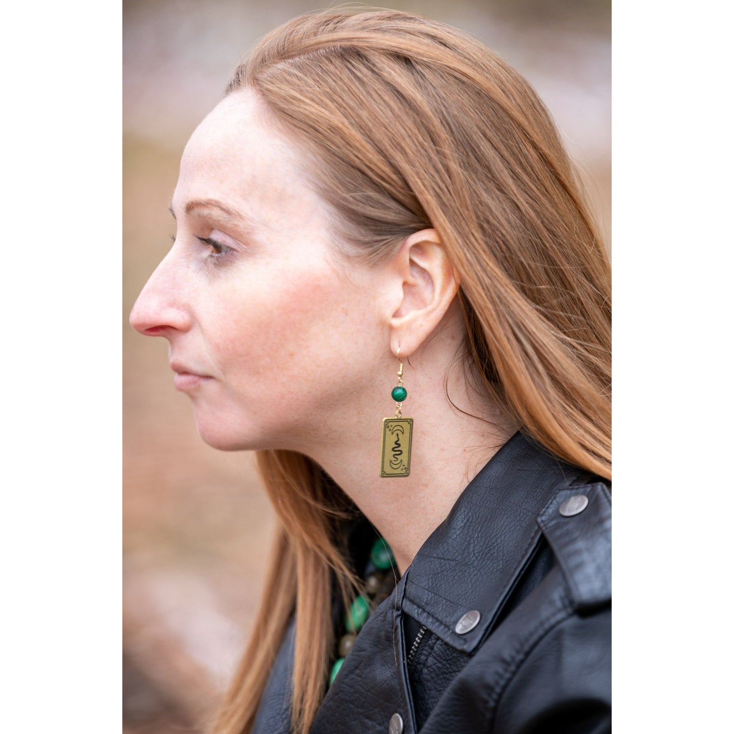 Serpent Moon Tarot Card Earrings