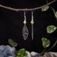 Chartreuse Silver Leaf Earrings
