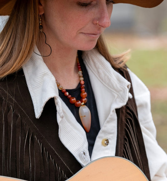Carnelian Point Statement Necklace