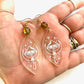 Chrystal Clear Etched Magic Mushroom Earrings