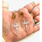 Chrystal Clear Etched Magic Mushroom Earrings