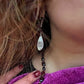 Silver Labyrinth Earrings with Garnet Stones
