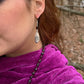Silver Labyrinth Earrings with Garnet Stones