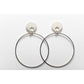 Silver Halo Post Hoop Earrings